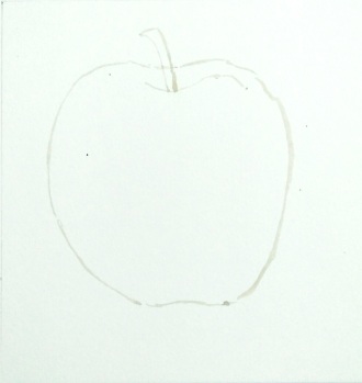 apple sketch for water coloring